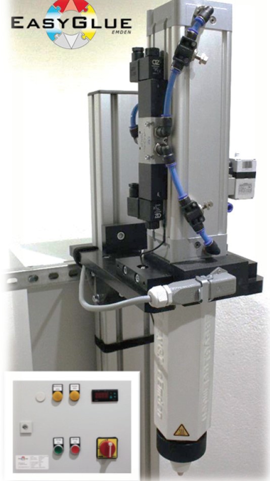 Kartuschen Auftrag beheizt für verschiedene Klebstoffe.